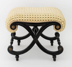 Louis XV Style Ebonized Curule Bench (9894842695987)