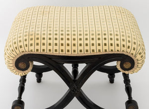 Louis XV Style Ebonized Curule Bench (9894842695987)