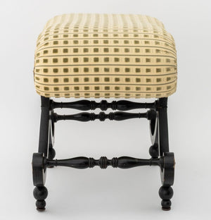 Louis XV Style Ebonized Curule Bench (9894842695987)