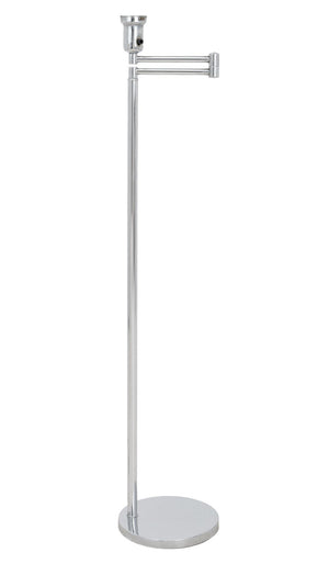 Modern Chrome and Cast Iron Swing Arm Floor Lamp