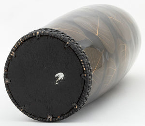 Japanese Black Lacquered and Pressed Leaf Vase (9856037126451)
