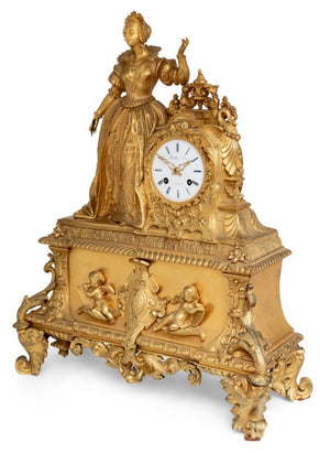 Charles X Gilt Bronze Figural Clock, ca. 1830 (9735429783859)