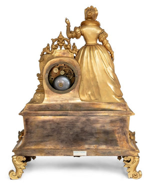 Charles X Gilt Bronze Figural Clock, ca. 1830 (9735429783859)