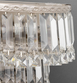 Chrome and Crystal Two-Tier Wall Sconces, Pair (9894846103859)