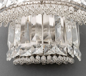 Chrome and Crystal Two-Tier Wall Sconces, Pair (9894846103859)