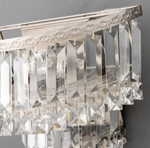 Chrome and Crystal Two-Tier Wall Sconces, Pair (9894846103859)