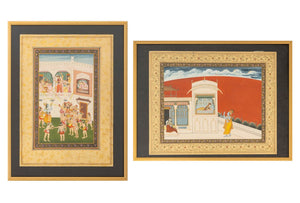 Mughal School Radna and Krishna Gouache, 2