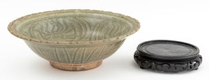 Chinese Lotus Form Longquan Celadon Glazed Bowl (9765719605555)