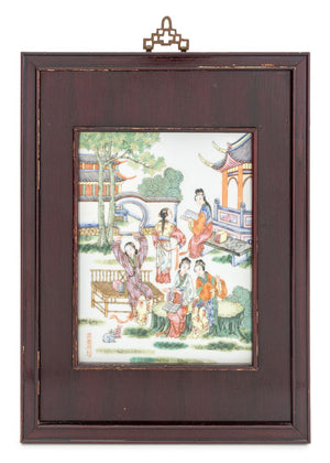 Chinese Famille Rose Porcelain Plaque
