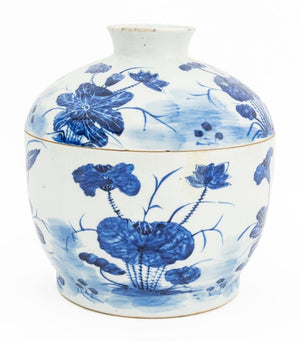 Chinese Blue & White Porcelain Covered Jar (9832467530035)