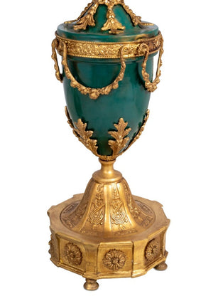 Louis XVI Style Gilt Metal 10-Light Candelabra, Pr (9735437353267)
