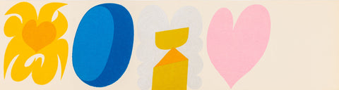 Carol Summers Hearts and Shapes Woodblock Print