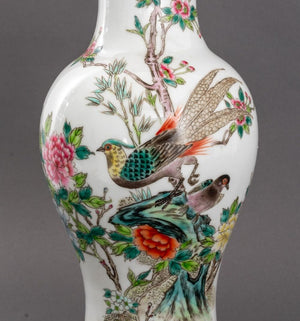 Chinese Famille Rose Porcelain Vase Lamps, Pair (9790447616307)
