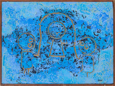 Al Robi Figural Abstraction Mixed Media on Canvas