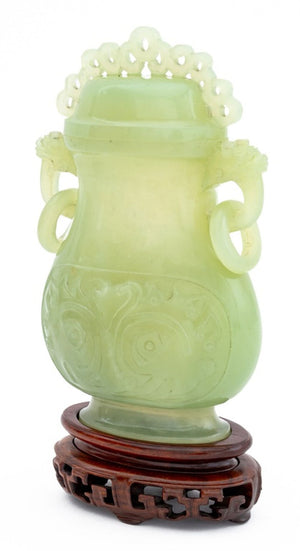 Chinese Carved Jade Covered Hu Vase (9755237286195)
