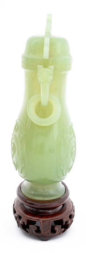 Chinese Carved Jade Covered Hu Vase (9755237286195)