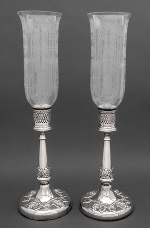 Lawrence B. Smith Co. Silver Plate Storm Lamps, 2 (9790449615155)