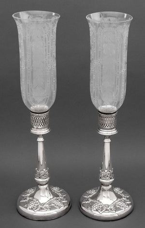 Lawrence B. Smith Co. Silver Plate Storm Lamps, 2 (9790449615155)