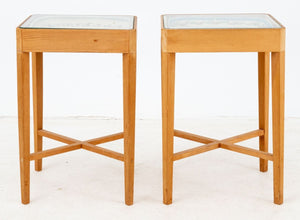 Mexican Ceramic Dish Inset Side Tables, Pair (9843567067443)