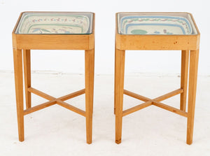 Mexican Ceramic Dish Inset Side Tables, Pair (9843567067443)