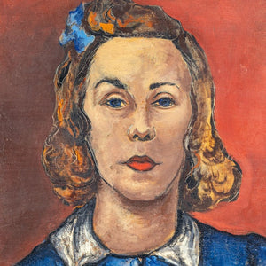 Signed Portrait of Blonde Girl Oil on Canvas (9825488503091)