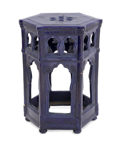 Moroccan Style Cobalt Blue Ceramic Garden Seat