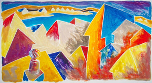 William Evaul "Rooftops" White Line Woodcut Print (9808216588595)