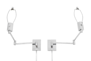 Hinson Lighting Chrome Swing-Arm Wall Lights, Pair