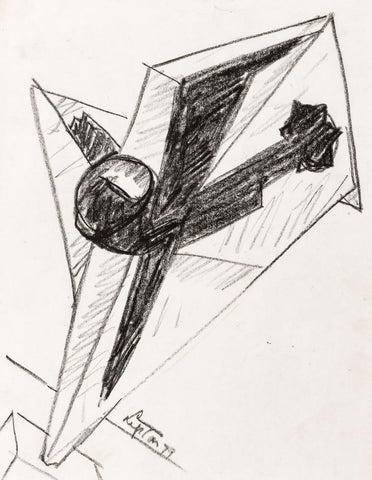 Seymour Lipton Sculpture Study Sketch, 1979