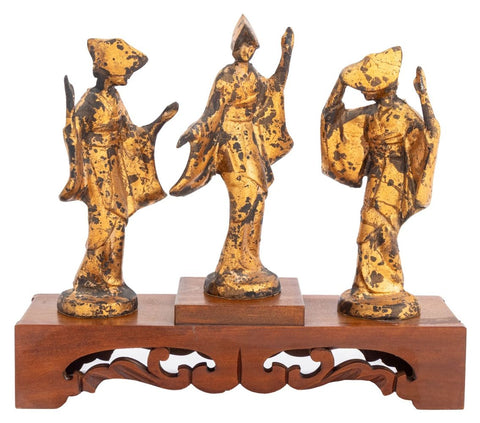 James Mont Style Gilt Metal Figural Sculptures, 3