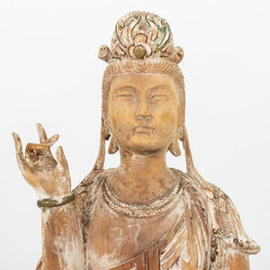 Chinese Carved Wood Guanyin Sculpture (9832482177331)