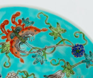 Chinese Export Butterfly Motif Turquoise Plates, 2 (9765743395123)