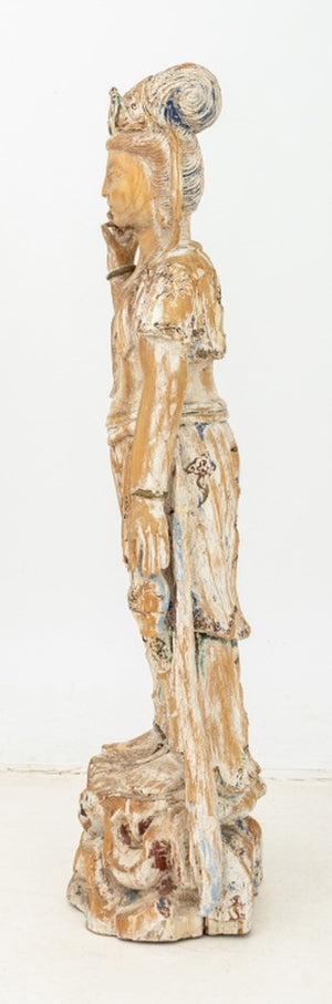 Chinese Carved Wood Guanyin Sculpture (9832482177331)
