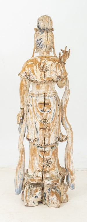 Chinese Carved Wood Guanyin Sculpture (9832482177331)