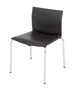 Postmodern Chocolate Brown Leather Side Chair (9856412123443)