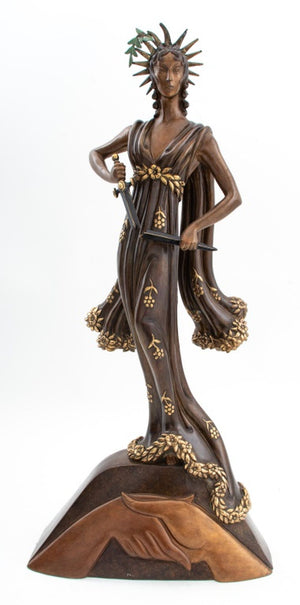 Erte "Peace" Patinated Bronze Sculpture, 1984 (9735457407283)