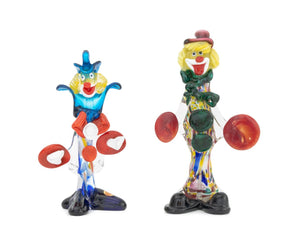 Murano Art Glass Clown Sculptures, 2