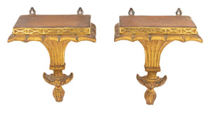 Neoclassical Style Gilded Wall Brackets, Pair (9790454235443)