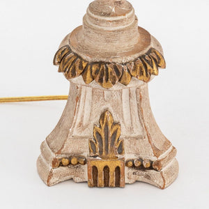 Gilt & Painted Wood Candlestick Lamps, Pair (9843616121139)