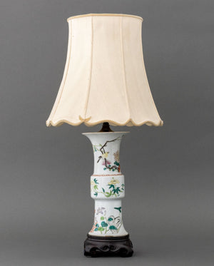 Chinese Famille Rose Gu Vase Mounted as a Lamp