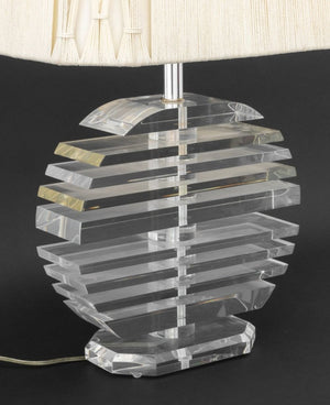 George Bullio Stacked Lucite Table Lamp (9751738057011)