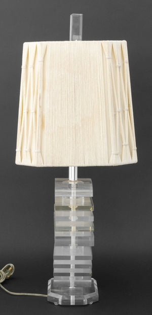 George Bullio Stacked Lucite Table Lamp (9751738057011)