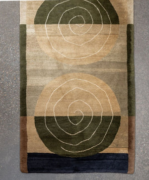 Modern Wool Pile Green Runner, 11' 8" x 3' 1" (9769962537267)