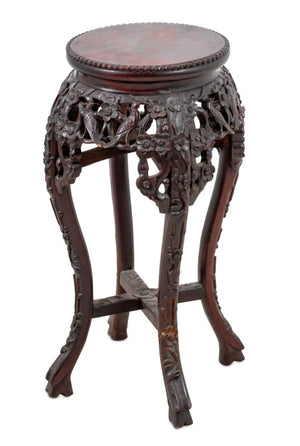 Chinese Carved Hardwood Pedestal Table (9808493248819)