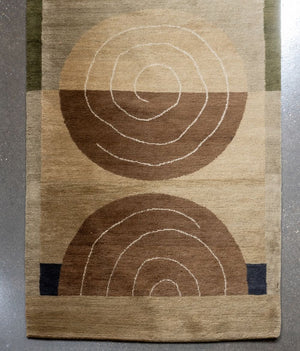Modern Wool Pile Green Runner, 11' 8" x 3' 1" (9769962537267)