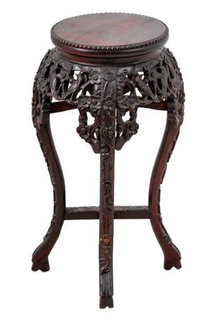 Chinese Carved Hardwood Pedestal Table (9808493248819)