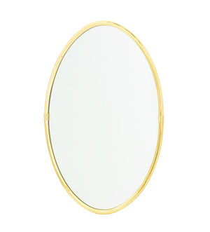 Modern Brass Framed Oval Mirror