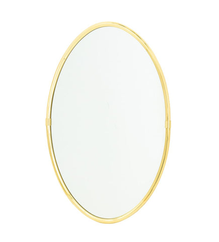 Modern Brass Framed Oval Mirror