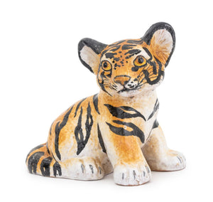 Italian Modern Tiger Cub Ceramic Sculpture