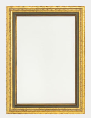 Green Painted and Giltwood Framed Mirror
